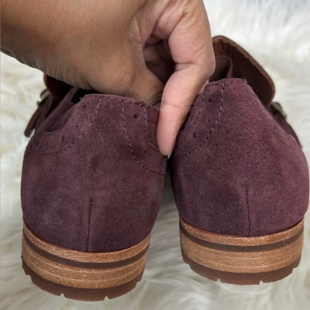 NWOB Kork-Ease Bailee Kiltie Lug Sole Monk Strap Shoe in Burgundy